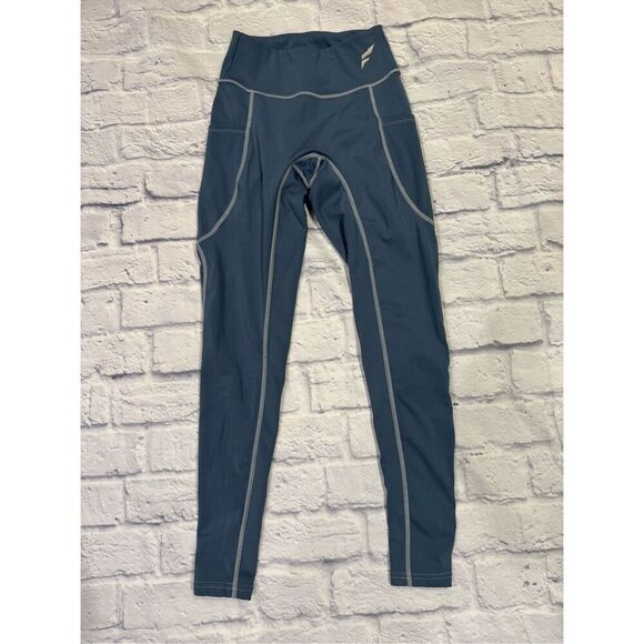 Flag nor Fail High Waist Vivid Leggings in Vintage Blue Size Small - Picture 2 of 5